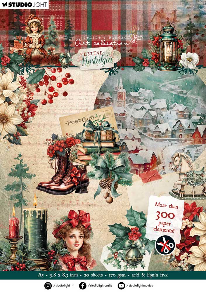 Jenine's Mindful Art Festive Nostalgia Collection - A5 Die Cut Paper Pad [JMA-FN-DCPP251]